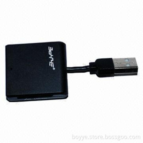 USB2.0 Mini Memory Card Reader with Three Ports, Portable, Cute Appearance